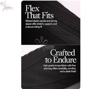 Demi-chaps d'équitation pour adultes en cuir synthétique, fermeture éclair, ajustement élastique, tableau de tailles précis, protection durable pour les jambes lors de l'équitation HASHIR - Product Image 5