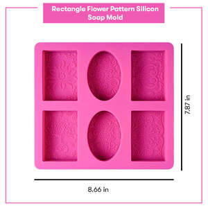 Moule à fleurs rond à 6 cavités, motif floral solide fait main - Product Image 2