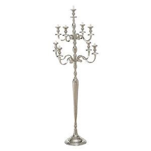 Candélabre en métal noir à cinq bras pour décoration de table de mariage moderne et atmosphère romantique - Product Image 3