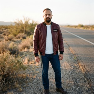 Veste en cuir véritable pour homme, manteau tendance, bomber en cuir de mouton avec patchs, couleur vin - Product Image 3