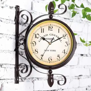 장식 대형 벽 테이블 만텔 시계 시계계 벽 장식 시계 (색상: 블랙) 수제 Adiba 홈 장식