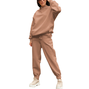 Personalizado de alta calidad de invierno gimnasio Fitness Jogger chándal de dos piezas con capucha pantalones de chándal logotipo personalizado liso teñido Casual invierno - Product Image 1