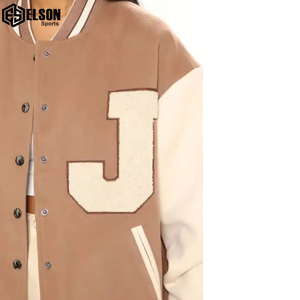 Vêtements d'hiver Meilleures ventes Veste universitaire à la mode avec boutons à fermeture éclair et panneau en blocs de couleurs personnalisés Vestes pour hommes et femmes - Product Image 3