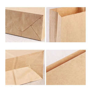 Sacs en papier kraft blanc et brun, écologiques, vente en gros, impression personnalisée du logo, poignée pour la vente à emporter de nourriture - Product Image 2