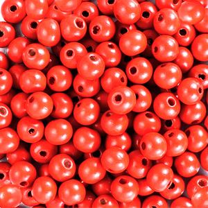 300 pièces 10 mm perles de bois rouge forme personnalisée et perles de bois colorées en forme et taille produit indien fabriqué à la main - Product Image 4
