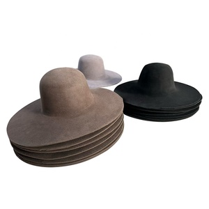 Cuerpo de Sombrero de Castor Vintage Multicolor Personalizado de Copa Abierta y Ala Ancha Rígida, Capelinas de Fieltro Mezclado Hechas a Mano de Nueva Moda - Product Image 1