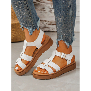 Sandalias bohemias informales con plataforma brillante para mujer, sandalias con hebilla, comodidad mejorada a la moda - Product Image 6