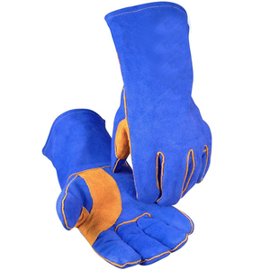 Precio de fábrica, guante de barbacoa resistente al fuego y al calor, guantes de soldadura de cuero - Product Image 1