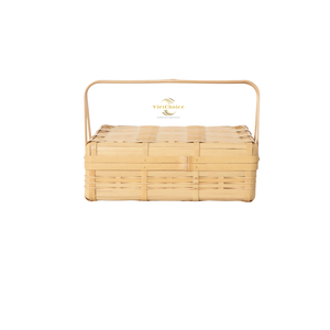 Cesta Cuadrada de Bambú Ecológica con Tapa, Artesanía Tradicional para Almacenamiento - Product Image 6