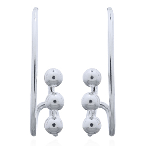 Esferas alineadas verticalmente Pendientes de tuerca de plata 925 para damas de fabricación mayorista de Tailandia - Product Image 1