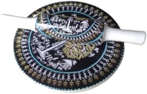 Printed Brown Florals CHAKLA BELAN <b>Set</b> Wooden Belan Eco-Friendly <b>Microwave</b> Safe Indian Collectible Combo Pack Marco Enterprises - Product Image 6