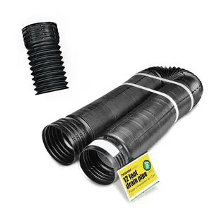 buy wholesale Flexible/Expandable Landscaping Drain Pipe, Solid, 4-Inch by 8-Feet, Plastic, Black