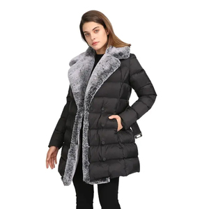 Manteau d'hiver pour femme, longueur moyenne, tendance, personnalisé, 2025, décontracté, matelassé, à capuche, en polaire, fermeture éclair, coupe-vent, polyester - Product Image 5