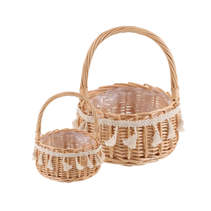¡Artículo Popular! Cesta de mimbre tejida a mano vietnamita VINTAGE COUNTRY cesta de picnic de regalo de huevo de Pascua con asa a precios de fábrica - Product Image 1