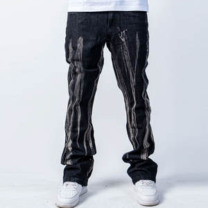 Men Fashion Jeans Streetwear Straight Fit Distressed Wash Casual Denim Pants Stylish <b>Vintage</b> Design Comfortable <b>Trousers</b> 2025 - Product Image 1
