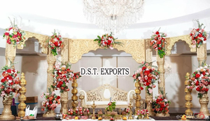 Royal punjabi เวทีแต่งงานกับแผงไม้และส่งออก DST มุสลิม Sangeet เวทีฉากหลังไม้ตกแต่งสหรัฐอเมริกา - Product Image 5