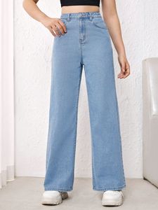 Plus Size Women's Mid Waist Stretch Straight Breathable Denim Pants Cargo Jeans Trendy <b>Overalls</b> Perfect Everyday Casual Wear - Product Image 3