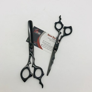 Ciseaux de coiffeur noirs antidérapants professionnels de 6 pouces en acier inoxydable tranchant pour la coupe de cheveux - Product Image 2