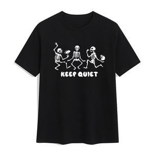 Gran oferta, ropa de calle, camiseta para hombre, estampado de algodón pesado, divertido esqueleto, camisetas gráficas para hombre, camisetas holgadas de verano para hombre - Product Image 1