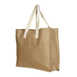 Logo personnalisé ligne de jute fourre-tout avec poignée en coton renforcé marché économique sacs fourre-tout en jute - Product Image 2