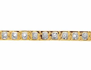 Bracelet élégant en or 10 carats avec diamants cultivés en laboratoire et design tennis à double rangée, parfait pour les fêtes et les cadeaux - Product Image 5