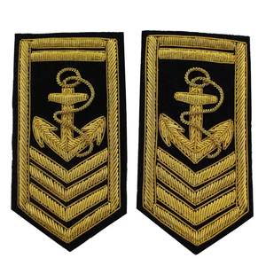 Insignia y parche de alambre de lingotes bordados a mano cómodos de fabricación pakistaní para uniformes de diseño personalizado - Product Image 6