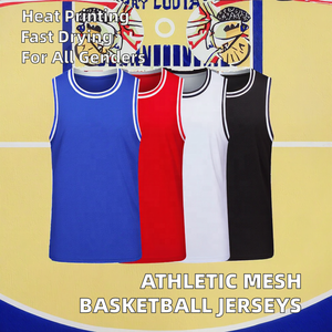 เสื้อบาสเก็ตบอลตาข่ายพิมพ์ชื่อทีมแบบกำหนดเองสำหรับผู้ชาย ผลิตจากโพลีเอสเตอร์ 100% แห้งเร็ว ไม่มีแขน เหมาะสำหรับเล่นกีฬาในฤดูร้อน - Product Image 2