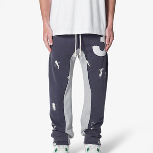 Pantalones acampanados transpirables para hombre, Pantalones suaves de pierna ancha con mezcla de algodón, tela ligera, adecuada para festivales, viajes y ocio - Product Image 1