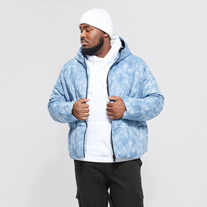 Veste matelassée streetwear personnalisée pour homme 2025, toile de haute qualité, épaisse, chaude, d'hiver, à capuche, avec col montant pour homme - Product Image 4
