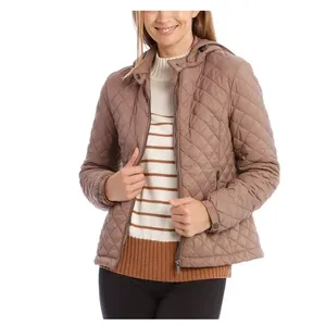 Manteau matelassé d'hiver Vintage pour femmes techniques imprimées tricotées bureau dames vêtements d'extérieur chauds mode doublure matériel Nylon - Product Image 4