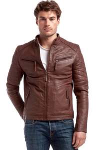 Veste en cuir pour hommes et femmes avec capuche en fausse fourrure coupe-vent et respirant doublé coton hiver chic vintage - Product Image 4