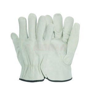 Guante de Trabajo de Cuero Vacuno, Ignífugo y Anti-Impactos, Guante de Seguridad Industrial para la Construcción - Product Image 1