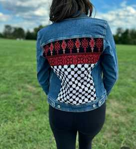 2025 automne femmes à manches longues imprimé léopard Patchwork Denim veste et manteau à la mode haut court avec bouton décoration - Product Image 2