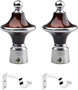 Soporte de cortina de acero inoxidable, accesorios de decoración de puertas y ventanas para el hogar con tornillo de soporte y enchufe de pared incluidos - Product Image 3