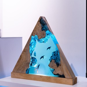 Đèn bàn thợ lặn cá nhân hóa, đèn nhựa epoxy tùy chỉnh, đèn ngủ bằng nhựa và gỗ, nghệ thuật gỗ nhựa, đèn ngủ tùy chỉnh, quà tặng cá nhân hóa - Product Image 2