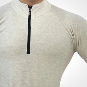 Custom logo Half Zip Gym <b>Shirt</b> High Quality Polyester Spandex Activewear Zip <b>Compression</b> Long Sleeve <b>Shirt</b> <b>for</b> <b>Men</b> - Product Image 3