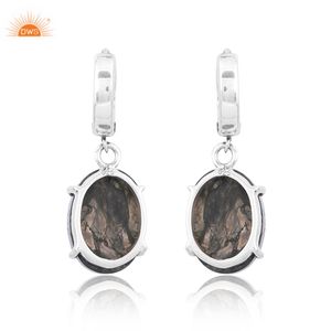 Nuevo diseño elegante, pendiente de aro de piedras preciosas de ágata de musgo Natural de Plata de Ley 925 para mujer, fabricante de joyería personalizada - Product Image 2