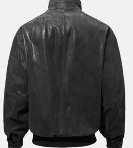 Chaqueta Bomber de Piel de Oveja Negra para Hombre, con Capucha, Estilo Casual, Chaqueta Universitaria de Béisbol, Estilo Vintage, Corte Holgado, Abrigo de Invierno Cálido y Suave - Product Image 2