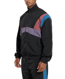 Ensemble de survêtement coupe-vent respirant pour homme, taille plus, col montant à capuche, couleur unie, vente en gros - Product Image 6