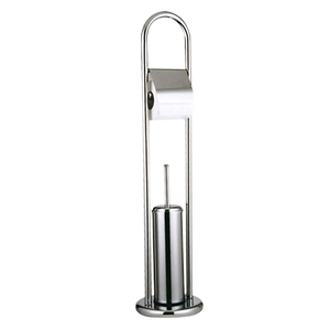 Portarotolo e Portascopino da Bagno Maurer, in Acciaio Inossidabile da Pavimento - Product Image 1