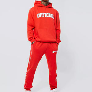 Survêtements d'hiver personnalisables de haute qualité pour hommes grandes tailles avec logo réfléchissant, 100 % coton, ensemble jogging - Product Image 1