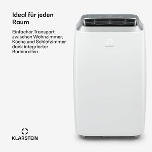 เครื่องปรับอากาศแบบพกพา 12000 BTU สำหรับบ้าน ควบคุมผ่านแอพ WiFi 3 in 1 ระบบทำความเย็น ลดความชื้น และพัดลม สำหรับห้องขนาด 20-35 ตร.ม. 55 เดซิเบล สีขาว - Product Image 4