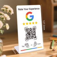 Expositor de Tarjetas de Regalo sin Contacto de PVC con Reseña de Google con Código QR y Tecnología de Chip NFC