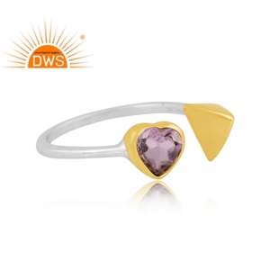 Anillo ajustable de piedras preciosas de amatista Rosa Natural de plata de ley fina de última tendencia, joyería personalizada para mujer, regalo para ella - Product Image 2