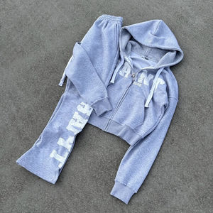 Ensemble jogger élégant imprimé pour l'hiver Logo personnalisé appliqué de broderie vêtements de sport pour hommes Survêtement sweat à capuche en coton - Product Image 4