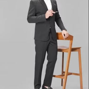 La Scoot, ropa Formal básica para hombre, 2 piezas, viscosa de poliéster sólido, cuello levantado, longitud larga, ajuste Regular, transpirable, antiarrugas - Product Image 1