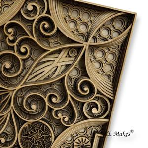 Art mural en bois 3D géométrique Fengshui Poisson Art déco Motif Mandala Décoration murale pour anniversaire Technique artisanale - Product Image 3
