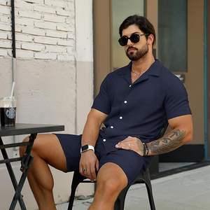 Conjuntos de Camiseta y Pantalones Cortos Casuales de Verano para Hombre, Estilo Urbano, Estampado, Venta al por Mayor, Conjunto de Camiseta y Pantalones Cortos de Alta Calidad para Hombre - Product Image 2