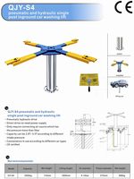 Elevador Neumático e Hidráulico para Autos de un Solo Poste, para Instalar en el Suelo, Capacidad de 3.5T, Certificado CE, Diseño que Ahorra Espacio