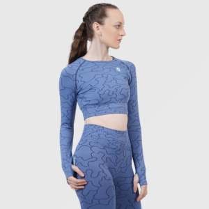 <b>Blue</b> Lift Seamless Yoga <b>Crop</b> <b>Top</b> - Product Image 4
